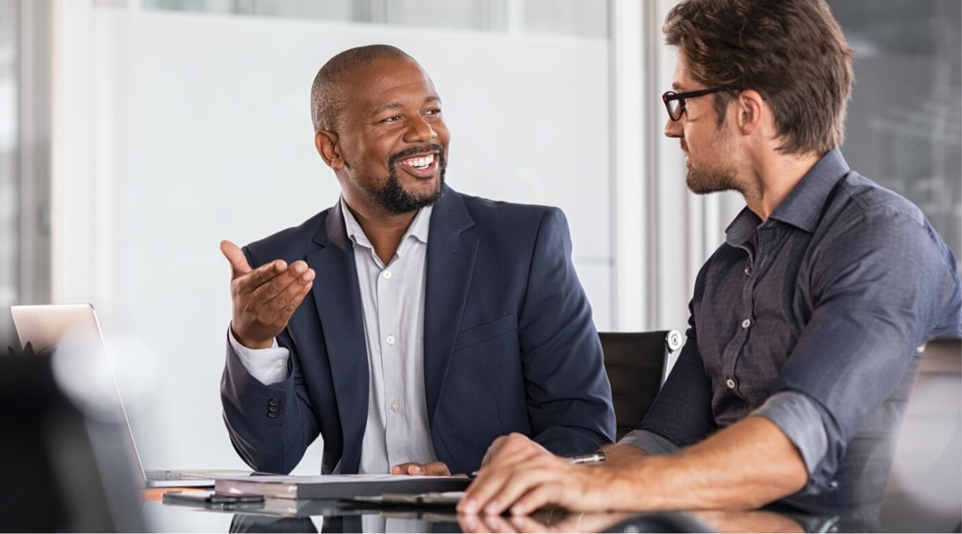 two people in business meeting