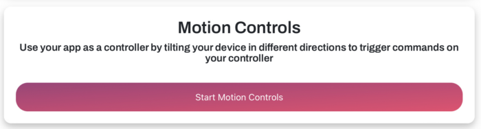 Cephable Start Motion Controls example