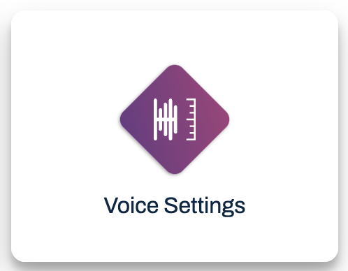 Voice Settings Button example