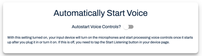 Automatically Start Voice Button Example