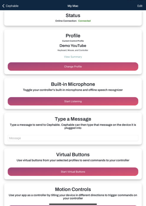 A visual reference map of the homepage of Cephable